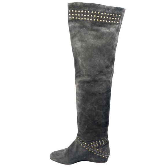 See By Chloe Women’s Charcoal Grey Suede Over The Knee Boots Size 38.5 US 7.5 - Picture 2 of 13